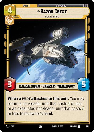 Razor Crest - Ride For Hire - 721 - Uncommon (Foil) - Jump to Lightspeed
