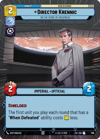 Director Krennic - On the Verge of Greatness - 766 - Uncommon (Hyperspace Foil) - Jump to Lightspeed