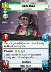 Nien Nunb - Loyal Co-Pilot - 827 - Rare (Hyperspace Foil) - Jump to Lightspeed