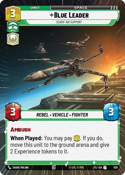 Blue Leader - Scarif Air Support - 830 - Uncommon (Hyperspace Foil) - Jump to Lightspeed