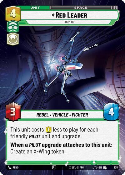Red Leader - Form Up - 835 - Uncommon (Hyperspace Foil) - Jump to Lightspeed