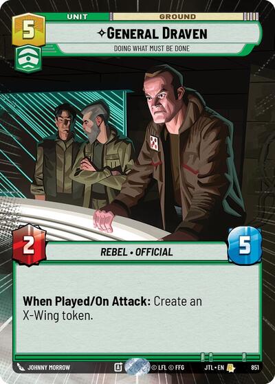 General Draven - Doing What Must Be Done - 851 - Rare (Hyperspace Foil) - Jump to Lightspeed
