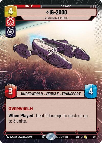 IG-2000 - Assassin's Aggressor - 874 - Rare (Hyperspace Foil) - Jump to Lightspeed