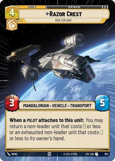 Razor Crest - Ride For Hire - 957 - Uncommon (Hyperspace Foil) - Jump to Lightspeed
