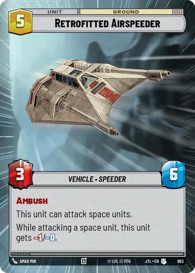 Retrofitted Airspeeder - 993 - Uncommon (Hyperspace Foil) - Jump to Lightspeed