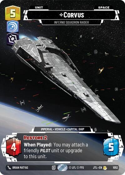 Corvus - Inferno Squadron Raider - 1052 - Rare (Prestige Foil) - Jump to Lightspeed