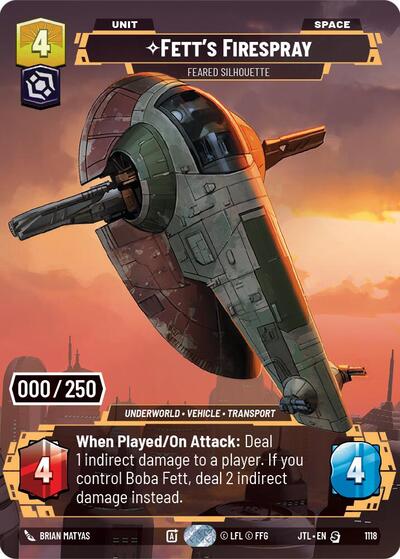 Fett's Firespray - Feared Silhouette (Serialized) - 1118 - Special - Jump to Lightspeed