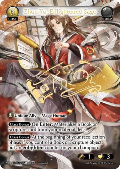 Zhou Yu, Enlightened Sage - 016 - Collector Super Rare - Abyssal Heaven Event Pack