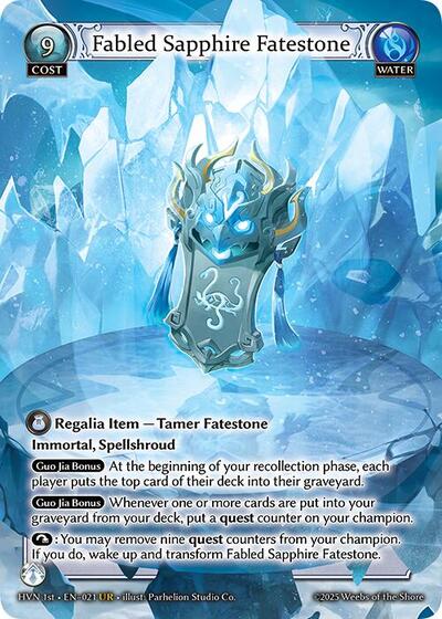 Fabled Sapphire Fatestone // Genbu, Black Tortoise - 021 - Ultra Rare - Abyssal Heaven