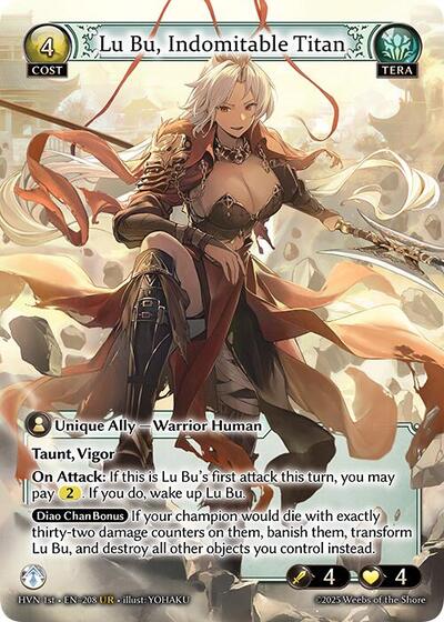 Lu Bu, Indomitable Titan // Lu Bu, Wrath Incarnate - 208 - Ultra Rare - Abyssal Heaven