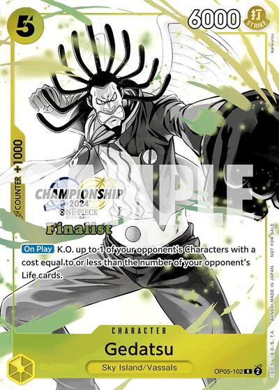 Gedatsu (Championship 2024 Finalist Card Set Vol. 2) - OP05-102 - Rare - One Piece Promotion Cards