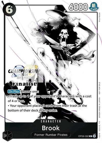 Brook (Championship 2024 Finalist Card Set Vol. 2) - OP06-092 - Rare - One Piece Promotion Cards