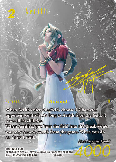 Aerith - 25-035L - Legend (Full Art Signature) - Tears of the Planet