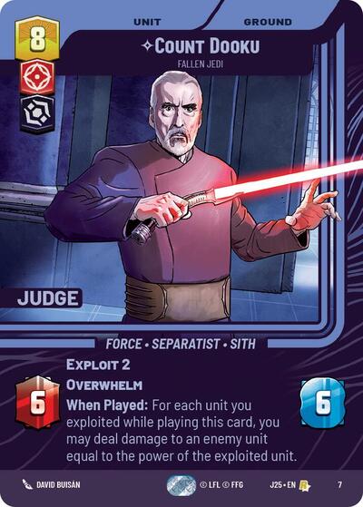 Count Dooku - Fallen Jedi - 7 - Rare - Judge Promos