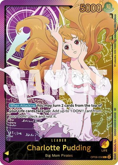 Charlotte Pudding - OP08-058 - Leader (Special Alternate Art) - Anime 25th Collection