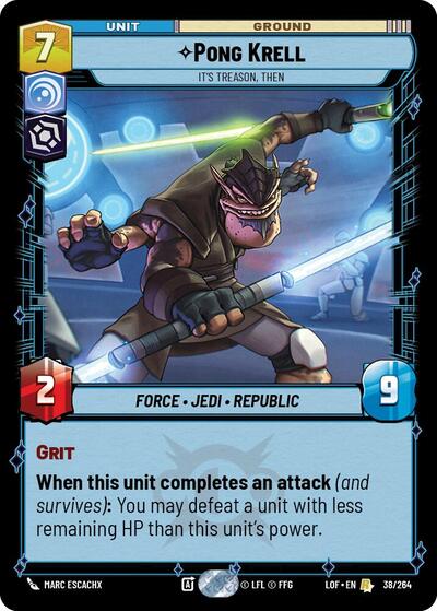 Pong Krell - It's Treason, Then - 038/264 - Rare - Legends of the Force