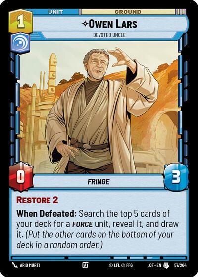 Owen Lars - Devoted Uncle - 057/264 - Uncommon - Legends of the Force