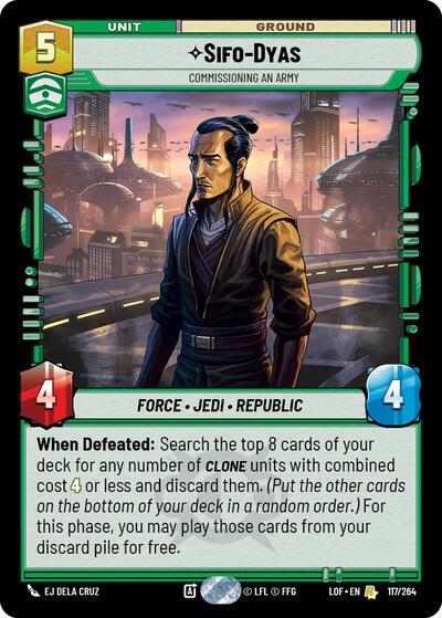 Sifo-Dyas - Commissioning An Army - 117/264 - Rare - Legends of the Force