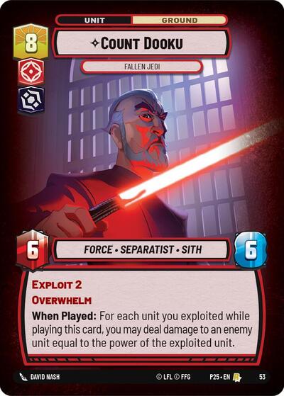 Count Dooku - Fallen Jedi - 53 - Rare - Organized Play Promos