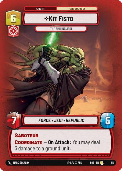 Kit Fisto - The Smiling Jedi - 54 - Rare - Organized Play Promos