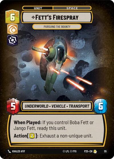 Fett's Firespray - Pursuing the Bounty - 55 - Rare - Organized Play Promos