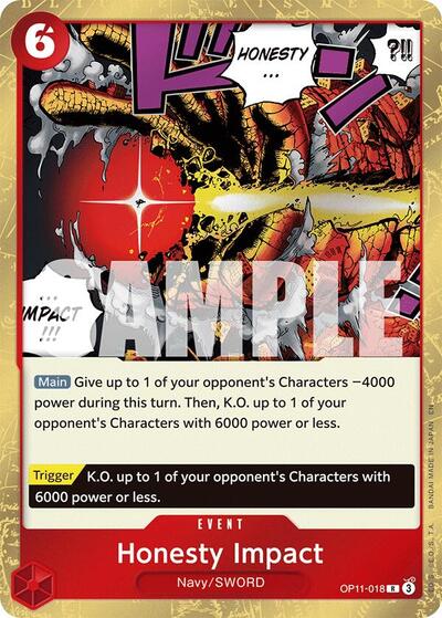 Honesty Impact - OP11-018 - Rare - A Fist of Divine Speed