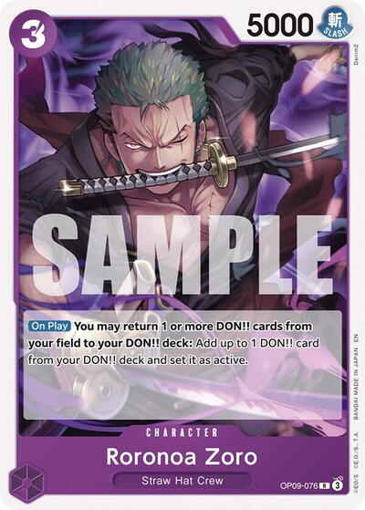 Roronoa Zoro - OP09-076 - Rare (Reprint) - PURPLE/BLACK Monkey.D.Luffy