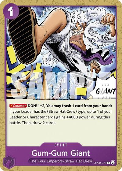 Gum-Gum Giant - OP09-078 - Rare (Reprint) - PURPLE/BLACK Monkey.D.Luffy