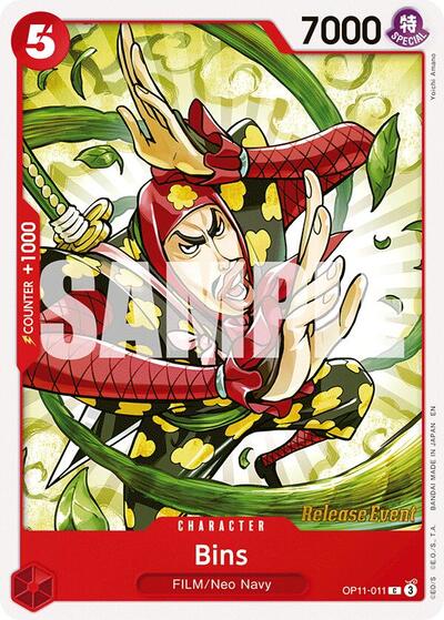Bins - OP11-011 - Common - A Fist of Divine Speed Release Event Cards