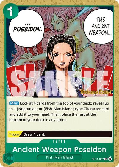 Ancient Weapon Poseidon - OP11-037 - Uncommon - A Fist of Divine Speed Release Event Cards