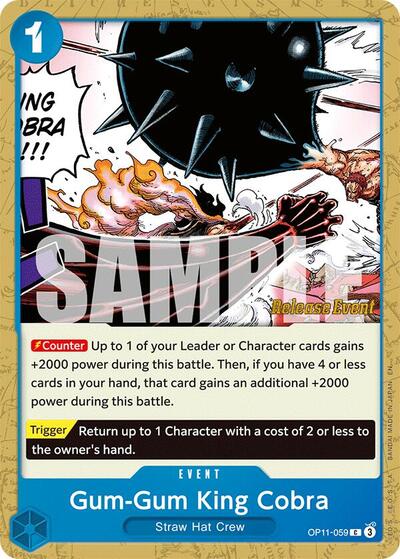 Gum-Gum King Cobra - OP11-059 - Common - A Fist of Divine Speed Release Event Cards