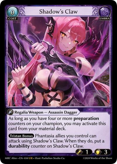 Shadow's Claw - 34 - Ultra Rare - Mercurial Heart Alter Edition