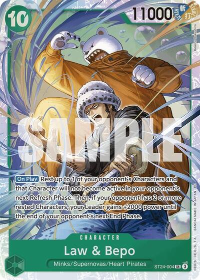 Law & Bepo - ST24-004 - Super Rare - ST-24: Starter Deck 24 GREEN Jewelry Bonney