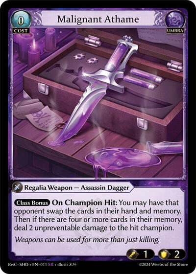 Malignant Athame - 011 - Super Rare - Tristan, Shadowdancer Re:Collection Lite