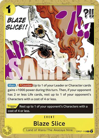 Blaze Slice - OP07-116 - Rare (Reprint) - GREEN/YELLOW Yamato