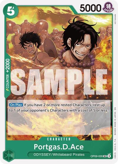 Portgas.D.Ace - OP09-035 - Uncommon (Reprint) - GREEN/YELLOW Yamato