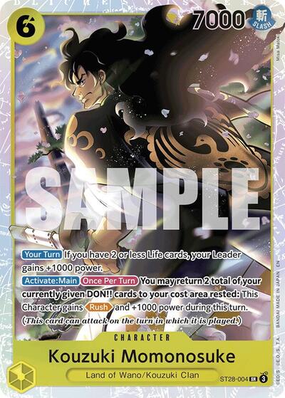 Kouzuki Momonosuke - ST28-004 - Super Rare - ST-28: Starter Deck 28 GREEN/YELLOW Yamato