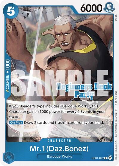 Mr. 1 (Daz.Bonez) - EB01-027 - Rare (Beginners Deck Party [ST-23] - [ST-28] Participation Pack) - One Piece Promotion Cards
