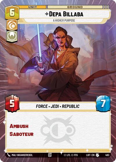 Depa Billaba - A Higher Purpose - 463 - Uncommon (Hyperspace) - Legends of the Force