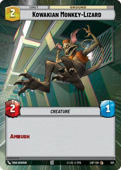 Kowakian Monkey-Lizard - 521 - Common (Hyperspace) - Legends of the Force