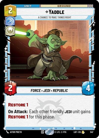 Yaddle - A Chance To Make Things Right - 547 - Rare (Foil) - Legends of the Force