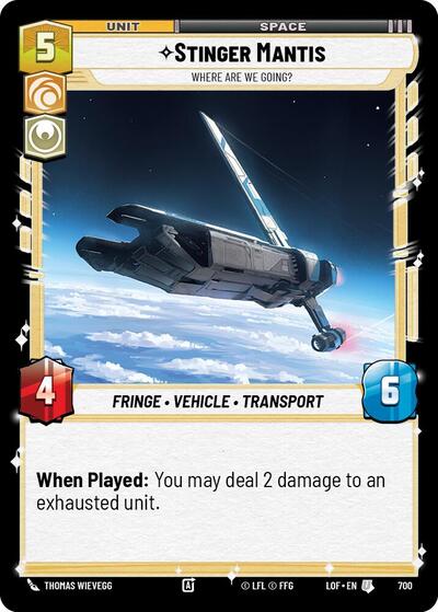 Stinger Mantis - Where Are We Going? - 700 - Uncommon (Foil) - Legends of the Force