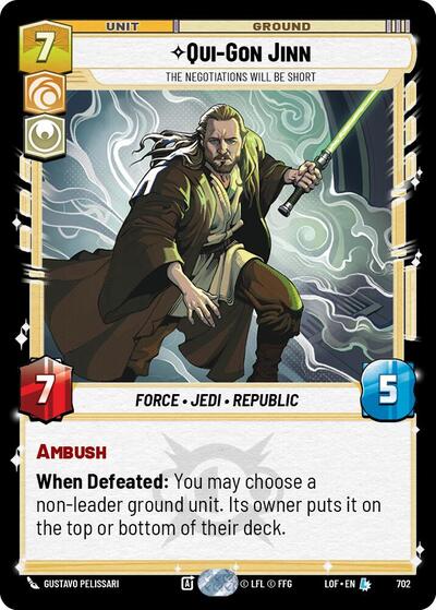 Qui-Gon Jinn - The Negotiations Will Be Short - 702 - Legendary (Foil) - Legends of the Force