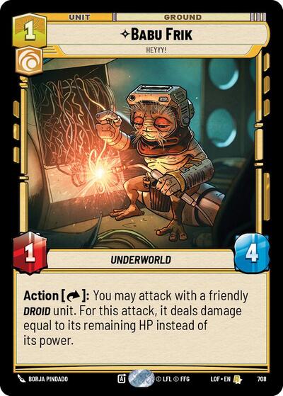 Babu Frik - Heyyy! - 708 - Rare (Foil) - Legends of the Force