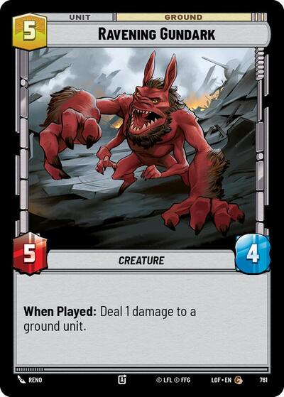 Ravening Gundark - 761 - Common (Foil) - Legends of the Force