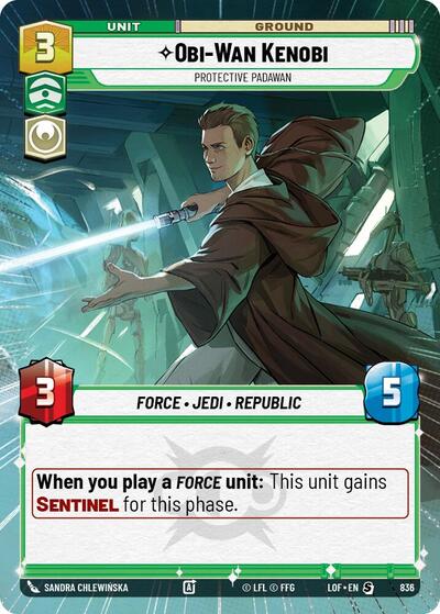 Obi-Wan Kenobi - Protective Padawan - 836 - Special (Hyperspace Foil) - Legends of the Force