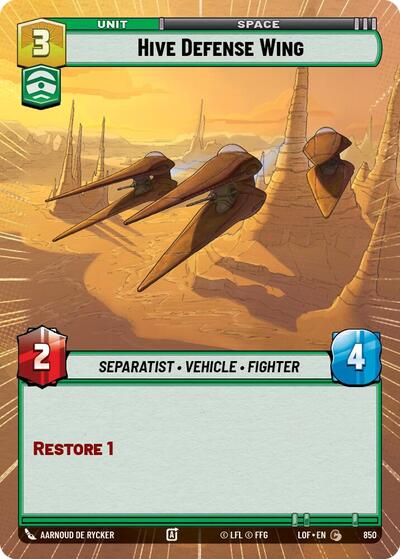 Hive Defense Wing - 850 - Common (Hyperspace Foil) - Legends of the Force