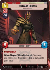 Savage Opress - Imbued With Hate - 877 - Uncommon (Hyperspace Foil) - Legends of the Force