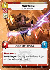 Mace Windu - Leaping into Action - 889 - Uncommon (Hyperspace Foil) - Legends of the Force
