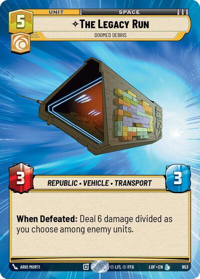 The Legacy Run - Doomed Debris - 953 - Legendary (Hyperspace Foil) - Legends of the Force